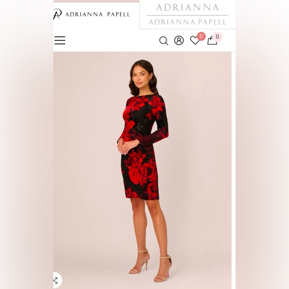 Adrianna Papell Velvet Burnout Dress - Picture 1 of 4